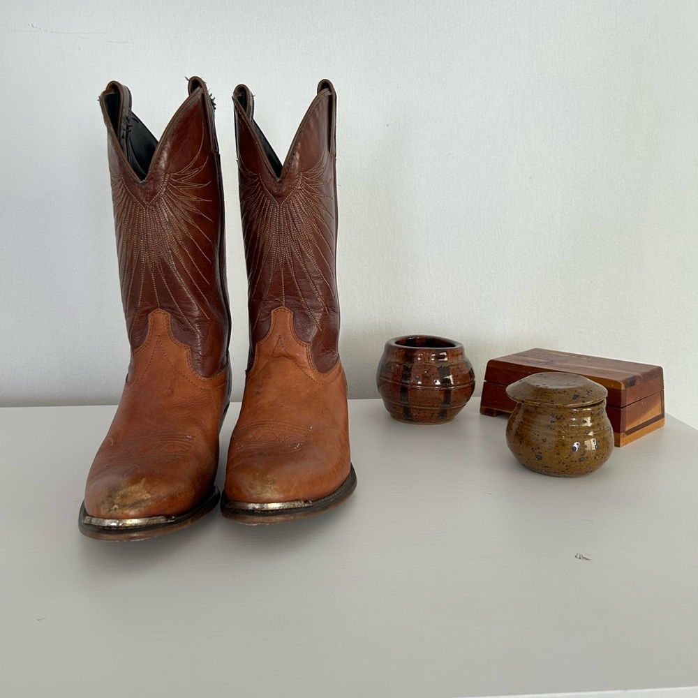 Vintage Leather Cowboy Boots